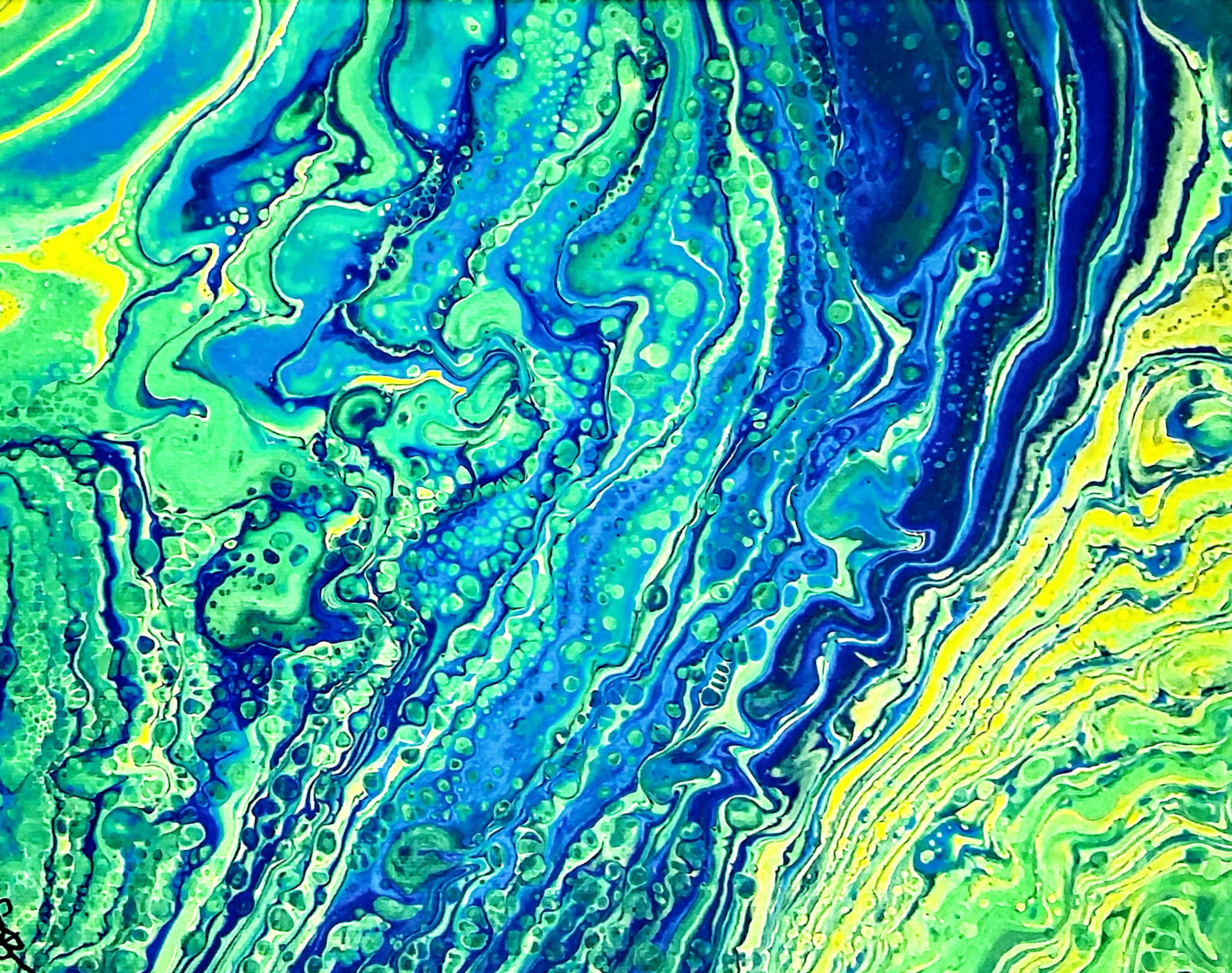 Luminous Lagoon - pour painting by Chris Broussard